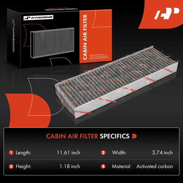 2 Pcs Activated Carbon Cabin Air Filter for Honda Accord 1998-2002 Acura TL 1999-2003 CL