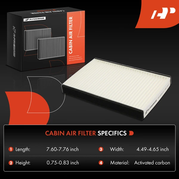 2 Pcs Activated Carbon Cabin Air Filter for Acura RL 1996-2004 V6 3.5L