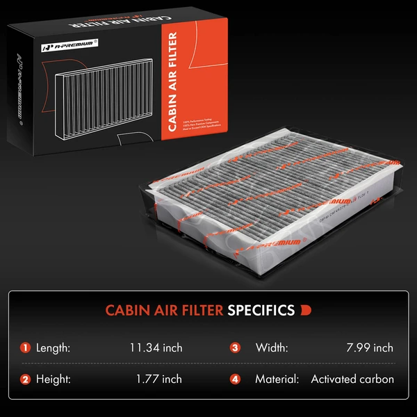 Activated Carbon Cabin Air Filter for Jaguar Super V8 2005-2009 Vanden Plas XJ8 XJR