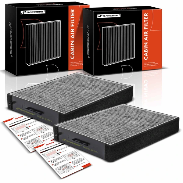 2 Pcs Activated Carbon Cabin Air Filter for Hyundai Santa Fe 2001-2006 Sonata 2003-2005