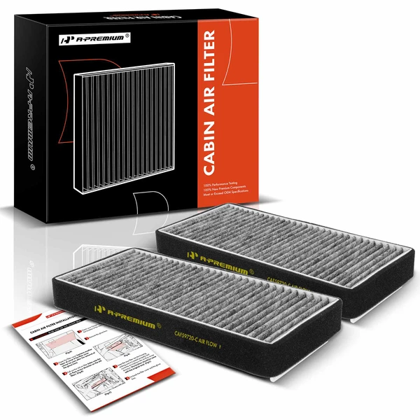 2 Pcs Activated Carbon Cabin Air Filter for 2001-2006 Mercedes-Benz S600