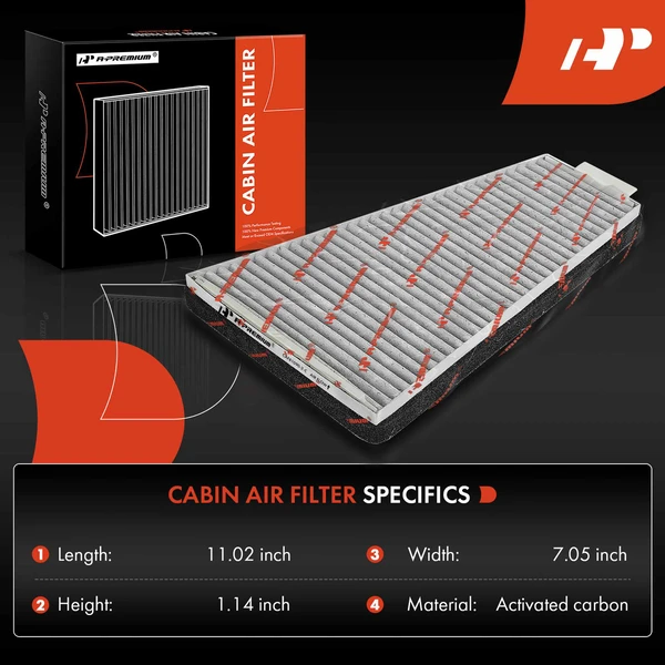 2 Pcs Activated Carbon Cabin Air Filter for Ford Taurus 96-07 Mercury Under Hood