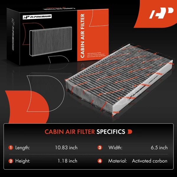Cabin Air Filter with Charcoal Media for Maserati Ghibli Levante Quattroporte
