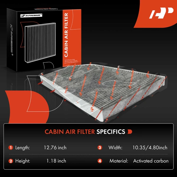 2 Pcs Activated Carbon Cabin Air Filter for Tesla X 2016-2023 Under the Glove Box