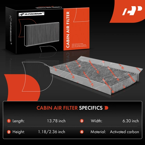 2 Pcs Activated Carbon Cabin Air Filter for Ford Focus 2000-2007 Transit Connect