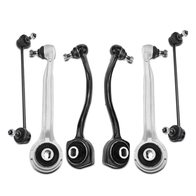 6 Pcs Front Control Arm Tie Rod End Stabilizer Link