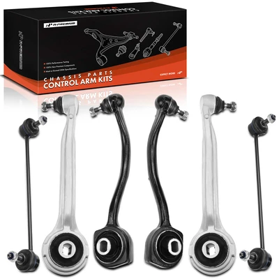 6 Pcs Front Control Arm Tie Rod End Stabilizer Link