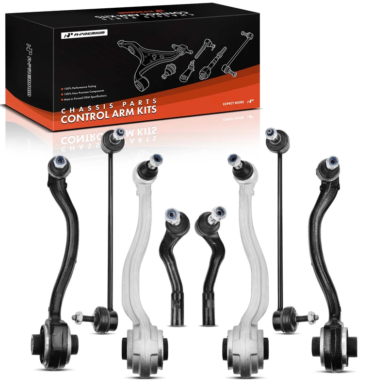 2006-2007 Mercedes-Benz C350 A Set of 8 Control Arm Sway Bar Link and Tie Rod End Kit Front Side A-Premium APCA0356