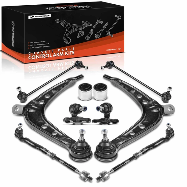 2001-2005 BMW 330xi A Set of 10 Control Arm and Ball Joint Full Kit Front lower & Inner A-Premium APCA0300