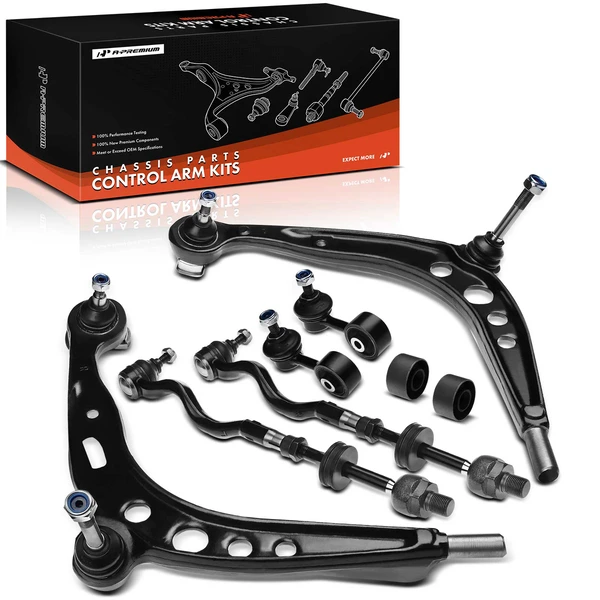 A Set of 8 Control Arm Bushing Sway Bar Link Tie Rod End Kit Front Side A-Premium APCA0304