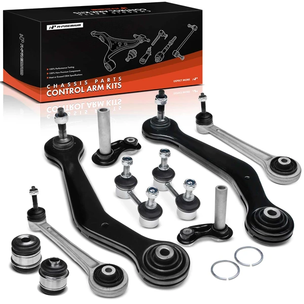 1995-2001 BMW 750iL A Set of 10 Control Arm and Sway Bar Link Full Kit Rear Upper A-Premium APCA0308