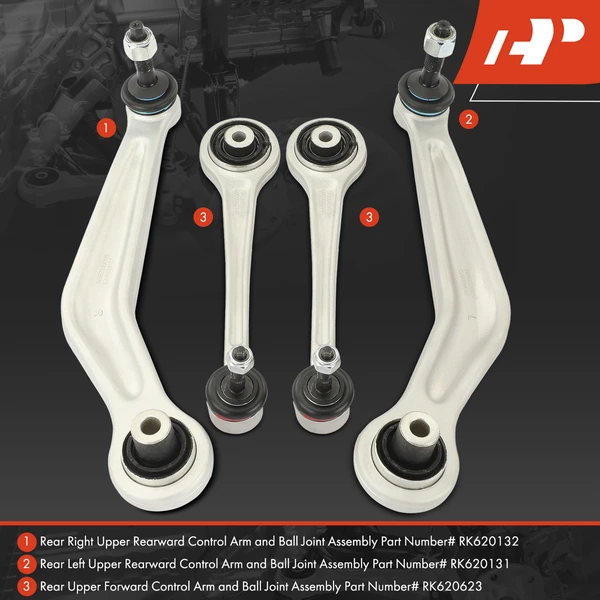 4-Pc Control Arm and Ball Joint Assembly, Rear Upper with Ball Joint A-Premium APCA6107