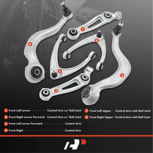 6-Pc Control Arm and Ball Joint Kit, Front Side with Ball Joint A-Premium APCA5162