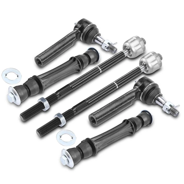 A Set of 6 Sway Bar Link and Tie Rod End Kit Front Inner & Outer A-Premium APCA5177