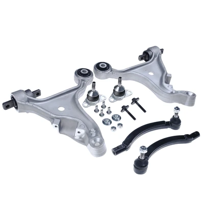 6 Pcs Front Lower Control Arm Kit Ball Joint Tie Rod Ends