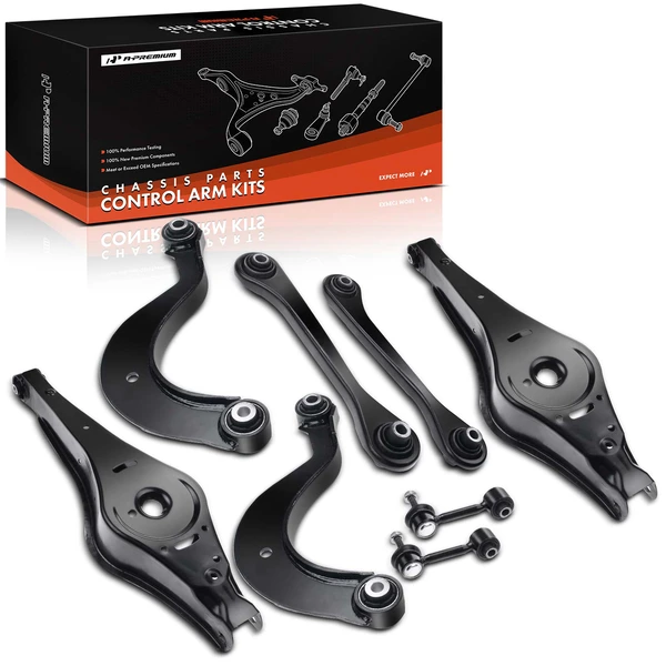 2008-2009 Audi TT Quattro A Set of 8 Control Arm and Sway Bar Link Kit Rear Lower & Upper A-Premium APCA0329