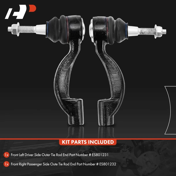 2 Pcs Outer Tie Rod End for Cadillac ATS 2013-2019 CTS 2014-2019 Chevrolet Camaro