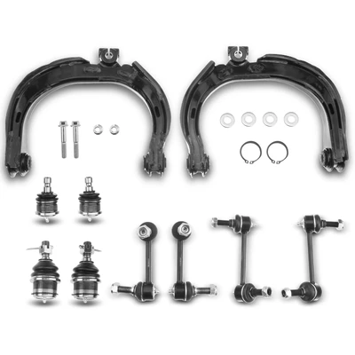 10 Pcs Front & Rear Control Arm Stabilizer Bar Link Ball Joint
