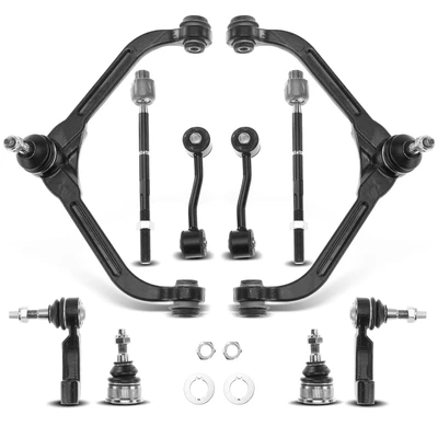 10 Pcs Front Control Arm & Stabilizer Bar Link & Tie Rod End