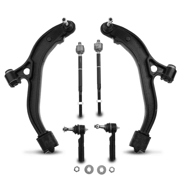2005-2007 Dodge Grand Caravan A Set of 6 Control Arm and Tie Rod End Kit Front Side A-Premium APCA2917