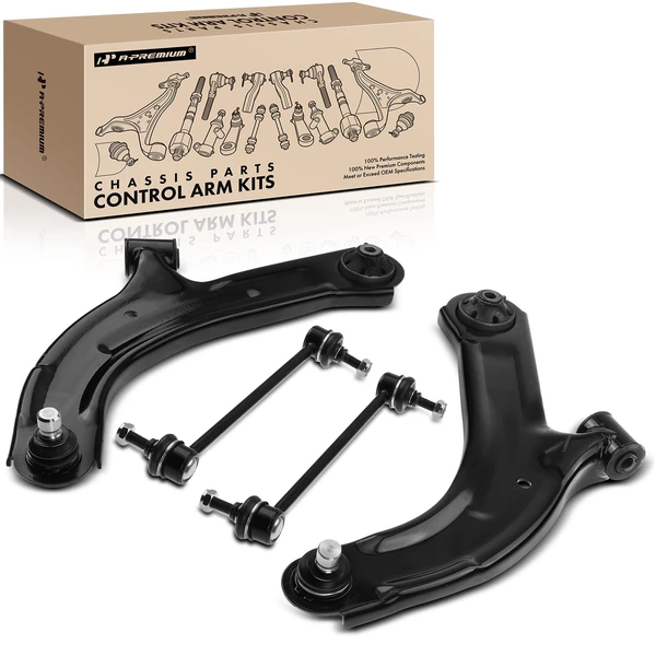 2009-2014 Nissan Cube A Set of 4 Control Arm and Sway Bar Link Kit Front Side A-Premium APCA2921