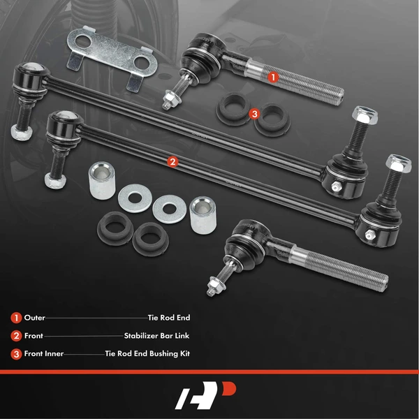 A Set of 5 Sway Bar Link and Tie Rod End Kit Front Side A-Premium APCA2984