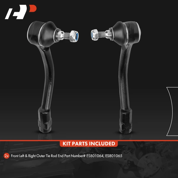 2 Pcs Front Outer Tie Rod End for Kia Forte 2014-2018 Forte Koup