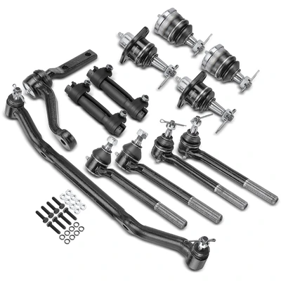 12 Pcs Inner & Outer Tie Rod End & Idler Arm & Ball Joint