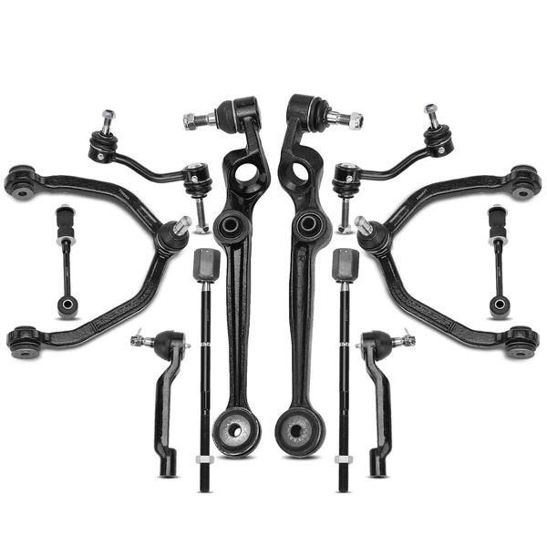 A Set of 12 Control Arm Sway Bar Link and Tie Rod End Kit Front & Rear, Inner & Outer A-Premium APCA3815