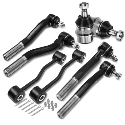 1999-2004 Jeep Grand Cherokee A Set of 8 Ball Joint Sway Bar Link and Tie Rod End Kit Front Side A-Premium APCA0588