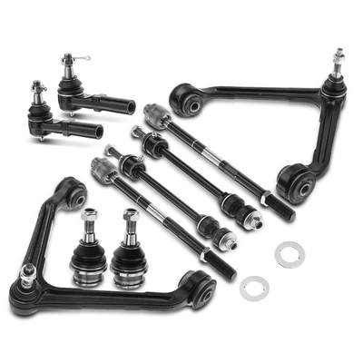 10 Pcs Front Control Arm & Ball Joint & Sway Bar Link & Tie Rod End