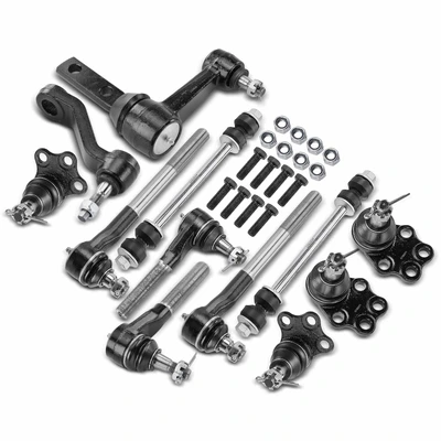 12 Pcs Front Idler Arm & Pitman Arm Stabilizer Bar End Link