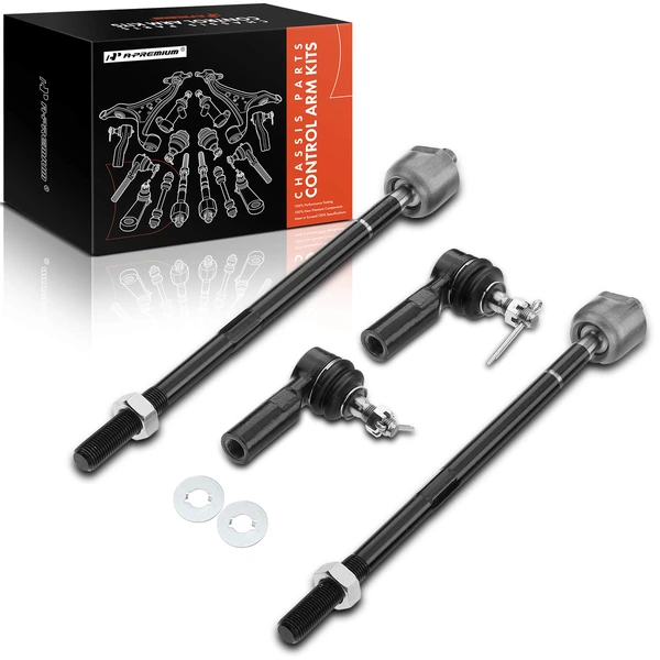 4 Pcs Inner & Outer Tie Rod End for Toyota Corolla RAV4 Chevrolet Prizm Geo Prizm