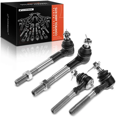4 Pcs Front Inner & Outer Tie Rod Ends