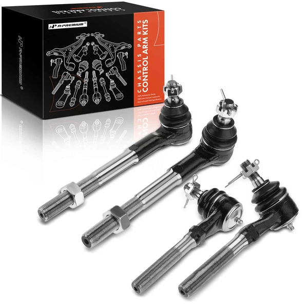 4 Pcs Front Inner & Outer Tie Rod Ends for Ford F-150 1997-2003 Expedition Lincoln