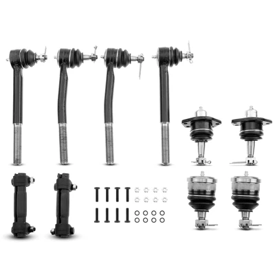 10 Pcs Inner & Outer Tie Rod End & Front Ball Joint