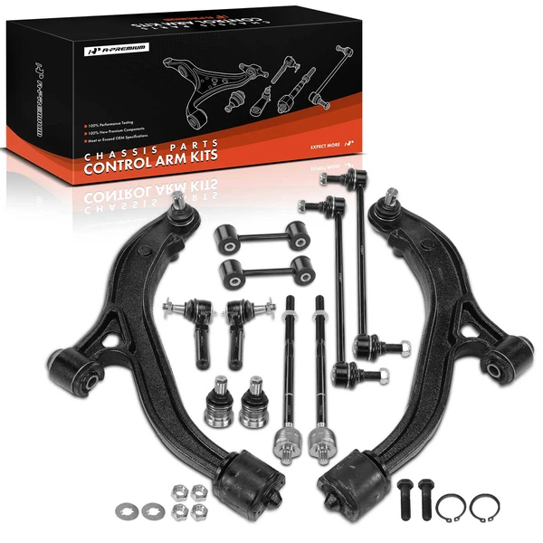 1996-2000 Dodge Grand Caravan A Set of 12 Control Arm Ball Joint Sway Bar Link Tie Rod End Kit Front & Rear A-Premium APCA0745