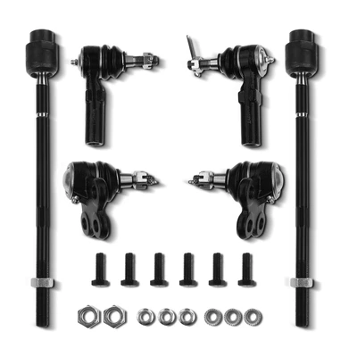 6 Pcs Front Inner & Outer Tie Rod Ends with Ball Joints