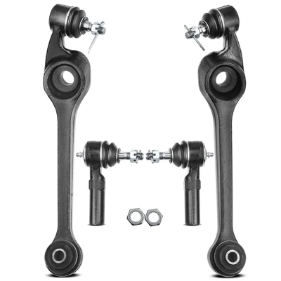 4 Pcs Front Control Arm with Ball Joint Outer Tie Rod End