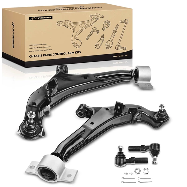 2000-2001 INFINITI I30 A Set of 4 Control Arm Ball Joint and Tie Rod End Kit Front Side A-Premium APCA0376