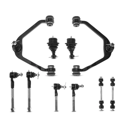 10 Pcs Front Control Arm Ball Joint Sway Bar Tie Rod Kit