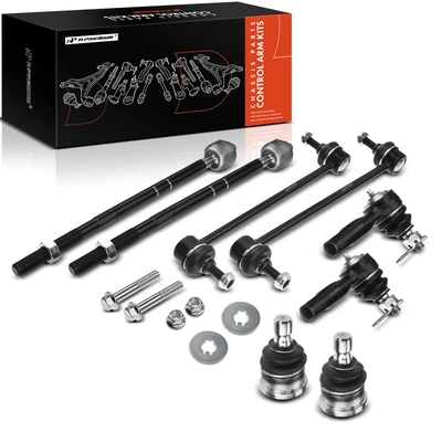 8 Pcs Front Stabilizer Bar Link with Ball Joint & Tie Rod End