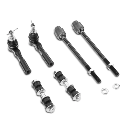 6 Pcs Front Stabilizer Bar End Link with Ball Joint Tie Rod End