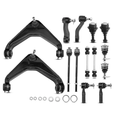 14 Pcs Front Control Arm with Ball Joint Tie Rod End