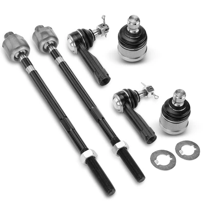 6 Pcs Inner & Outer Tie Rod End & Ball Joint