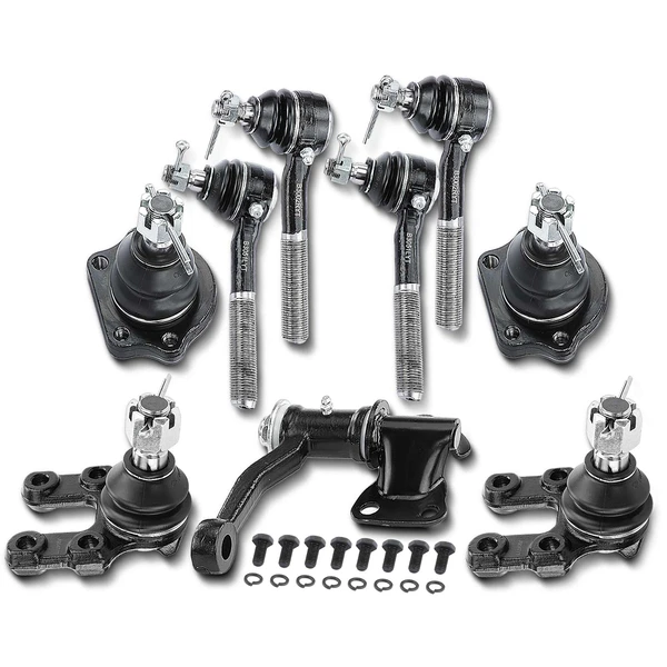 1987-1992 Nissan Pathfinder A Set of 9 Ball Joint Idler Arm and Tie Rod End Kit Front Side A-Premium APCA0929