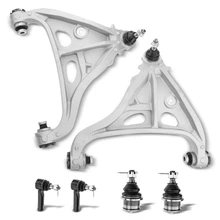 6 Pcs Front Lower Control Arm with Ball Joint Tie Rod End