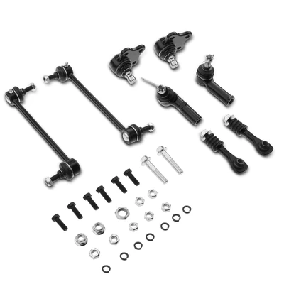 8 Pcs Front & Rear Sway Bar Link & Outer Tie Rod End Ball Joint