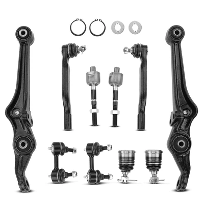 10 Pcs Front Lower Control Arm Ball Joint Sway Bar Tie Rod
