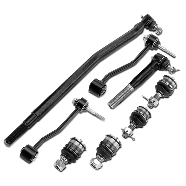 2000-2004 Ford F-250 Super Duty A Set of 8 Ball Joint Drag Link Sway Bar Link Tie Rod End Kit Front Side A-Premium APCA0988